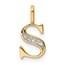 14K Yellow Gold Letter S Initial Pendant - 15.63 mm
