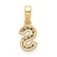 14K Yellow Gold Letter S Initial with Bail Pendant - 13 mm