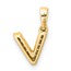 14K Yellow Gold Letter V Initial with Bail Pendant - 13 mm