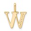 14K Yellow Gold Letter W Initial Pendant - 15.38 mm
