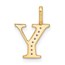14K Yellow Gold Letter Y Initial Pendant - 15.53 mm