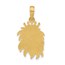 14K Yellow Gold Lion Head with Crown Pendant - 25 mm