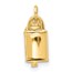 14K Yellow Gold Lock and Key Pendant - 13.5 mm