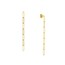 14K Yellow Gold Long Paper Clip Dangle Earring