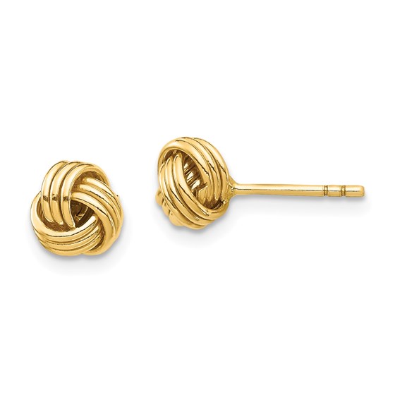14k Yellow Gold Love Knot Post Earrings