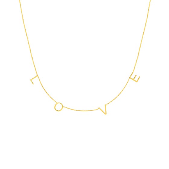 14K Yellow Gold Love Necklace - 16-18 in. 14K Yellow Gold Love Necklace - 16-18 in.