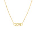 14K Yellow Gold Love Open Plate Paperclip Necklace - 18 in.