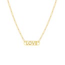 14K Yellow Gold Love Open Plate Paperclip Necklace - 18 in.