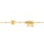14K Yellow Gold Mama Bear N Puffed Heart Adj Bracelet - 7.25 in.