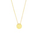 14K Yellow Gold Mini Disc Pendant Rope Necklace - 16"-18"