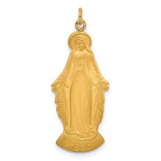 14K Yellow Gold Miraculous Mary Back Figure Charm - 33.7 mm 14K Yellow Gold Miraculous Mary Back Figure Charm - 33.7 mm