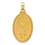 14K Yellow Gold Miraculous Medal Oval Solid Pendant - 27 mm