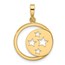14K Yellow Gold Moon and Stars Cut Out Pendant - 25.9 mm