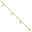 14K Yellow Gold Moon Star and Lightning 9in Plus Anklet - 10 in.