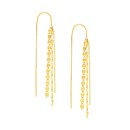 14K Yellow Gold Multi Chain Dangle Threader Earring
