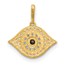 14K Yellow Gold Multi-color CZ Evil Eye Pendant - 16 mm