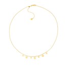 14K Yellow Gold Multi Star Dangle Choker Necklace - 18 in.