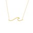 14K Yellow Gold Ocean Wave .8mm Cable Chain Necklace - 16-18 in.