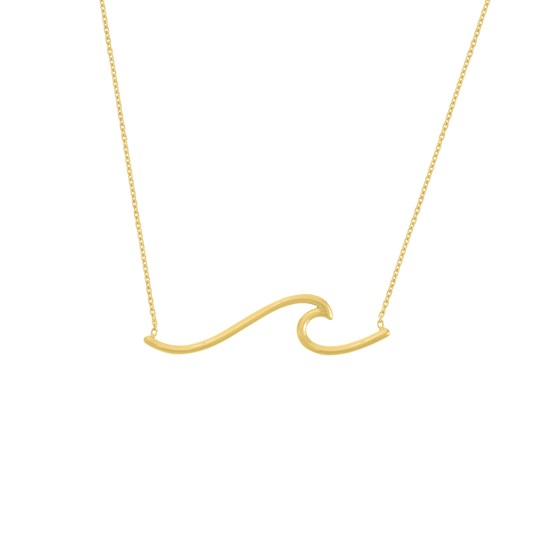 14K Yellow Gold Ocean Wave .8mm Cable Chain Necklace - 16-18 in. 14K Yellow Gold Ocean Wave .8mm Cable Chain Necklace - 16-18 in.