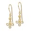 14k Yellow Gold Open Clover Dangle Earrings