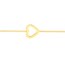 14K Yellow Gold Open Heart Box Chain Bracelet - 7.5 in.