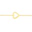 14K Yellow Gold Open Heart Box Chain Bracelet - 7.5 in.