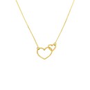 14K Yellow Gold Open Heart Dainty Necklace - 16-18 in.