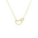 14K Yellow Gold Open Heart Dainty Necklace - 16-18 in.