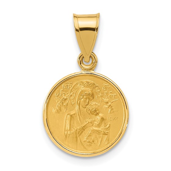 14K Yellow Gold Our Lady of Perpetual Help Medal - 21.3 mm 14K Yellow Gold Our Lady of Perpetual Help Medal - 21.3 mm