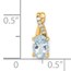 14K Yellow Gold Oval Aquamarine and Diamond Pendant - 14.3 mm
