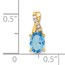 14K Yellow Gold Oval Blue Topaz and Diamond Pendant - 14.3 mm