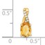 14K Yellow Gold Oval Citrine and Diamond Pendant - 14.3 mm
