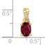 14K Yellow Gold Oval Created Ruby and Diamond Pendant - 14.3 mm
