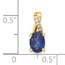 14K Yellow Gold Oval Created Sapphire Diamond Pendant - 14.3 mm