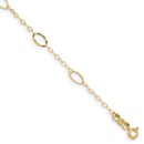14K Yellow Gold Oval Design Diamond-cut Bracelet - 7 in.