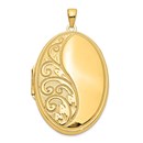 14k Yellow Gold Oval Heavy Weight Locket - 48 mm