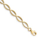 14K Yellow Gold Oval Link Bracelet - 7.25 in.