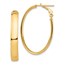 14k Yellow Gold Oval Omega Back Hoop Earrings - 5x23 mm