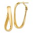 14k Yellow Gold Oval Omega Back Hoop Earrings