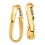 14k Yellow Gold Oval Omega Back Hoop Earrings