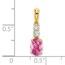 14K Yellow Gold Oval Pink Tourmaline and Diamond Pendant - 19 mm