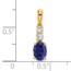 14K Yellow Gold Oval Sapphire and Diamond Pendant - 19 mm