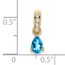 14K Yellow Gold Pear Blue Topaz and Diamond Pendant - 16.3 mm