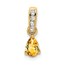 14K Yellow Gold Pear Citrine and Diamond Pendant - 16.3 mm