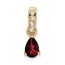 14K Yellow Gold Pear Garnet and Pendant - 16.3 mm