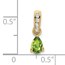 14K Yellow Gold Pear Peridot and Diamond Pendant - 16.3 mm