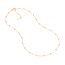 14K Yellow Gold Pink Enamel Necklace Saturn Chain - 18 in.