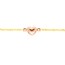 14K Yellow Gold Pink Heart Anklet - 9 - 10 in.