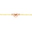 14K Yellow Gold Pink Heart Anklet - 9 - 10 in.