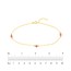 14K Yellow Gold Pink Heart Anklet - 9 - 10 in.